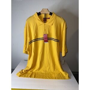 Arrow USA 1851 Mens Size XXL Short Sleeve Polo/Golf Shirt Yellow w/Stripes New